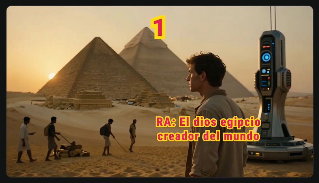 Máquina 1 me llevó a RA en el Tiempo, Ra, el Dios Egipcio Creador del Mundo